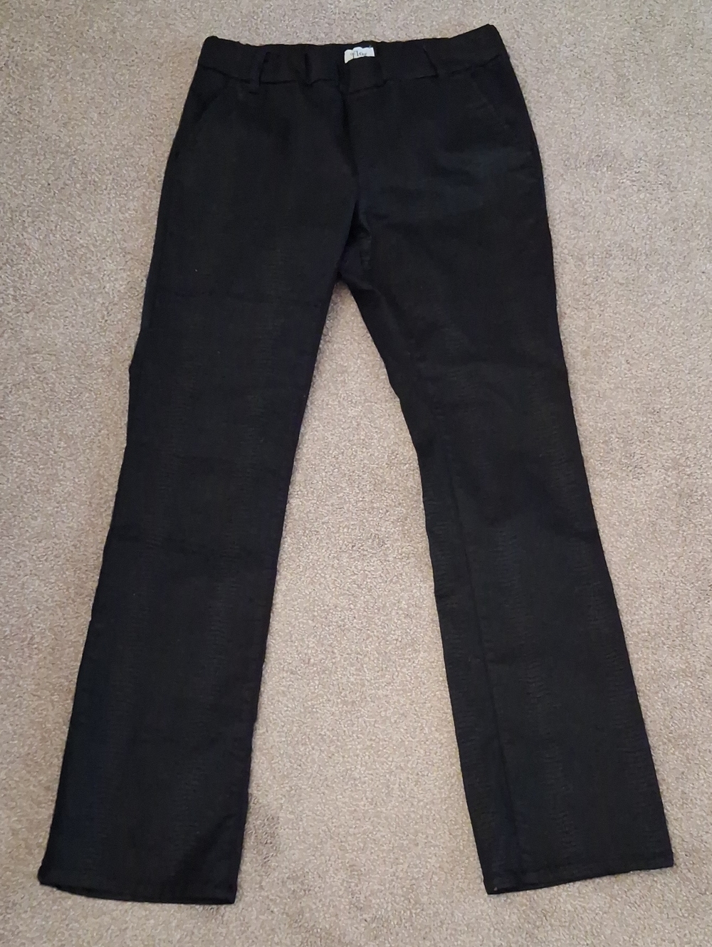 Bevy Flog Black Pants-Python Snake Print Pull-up Slacks With Subtle Coating (29)